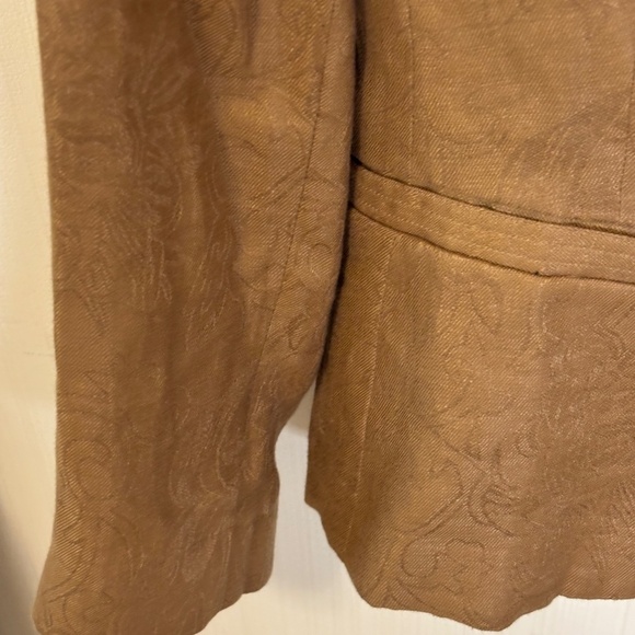 Vintage Anne Klein 100% linen Brown Blazer SZ Large - Picture 7 of 12